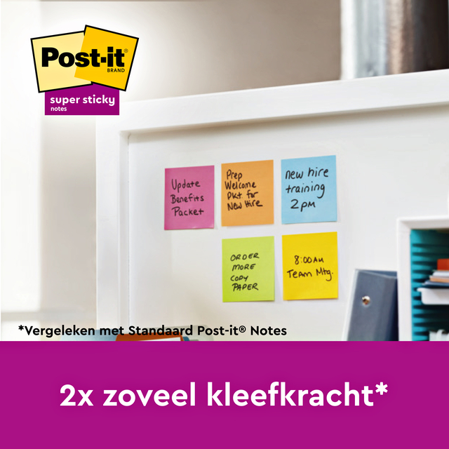 Memoblok 3M Post-it 654 Super Sticky 76X76mm PLAY