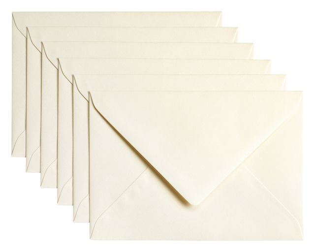 Envelop Papicolor C6 114x162mm 6st Ivoor