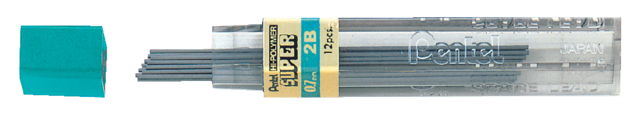 Potloodstiften Pentel 0.7mm 2B (koker) 12 stuks
