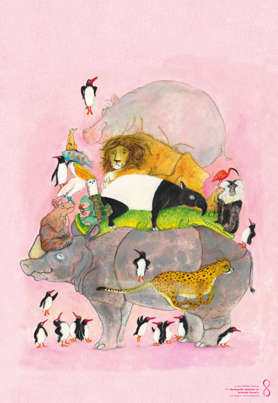 Posters springende pinguins en lachende hyena s (25 ex.)