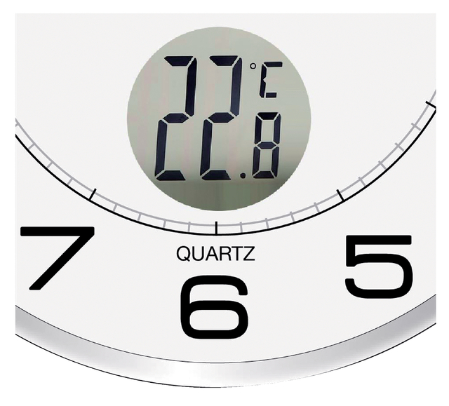 Wandklok Unilux Tempus Ø30,5cm lichtgrijs/wit