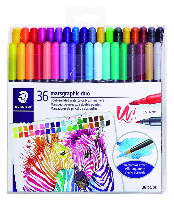 Brushpen Staedtler 3001 Marsgr Duo 0.5-6mm Ass