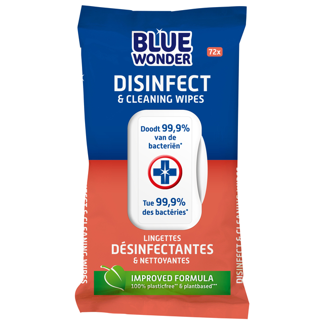 Desinfectiereinigerdoekjes Blue Wonder 72st