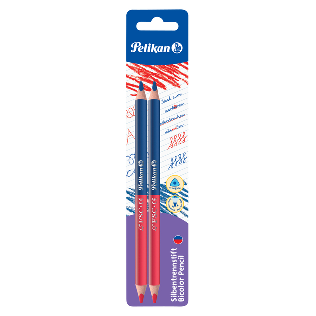 Potlood Pelikan 3mm 2st Rood/Blauw