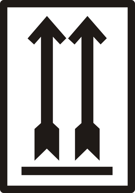 Waarschuwingsetiket Zwarte Pijl Omhoog 500 Stuks