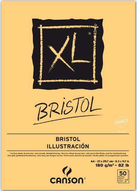 Tekenblok Canson XL Bristol A4 50v 180gr bl.50 vel