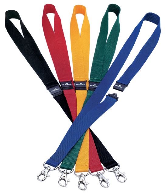 Textielkoord Durable 8137 karabijnhaak geel