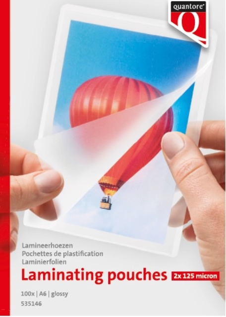 Lamineerhoes Quantore A6 2x125micron; doos100stuks