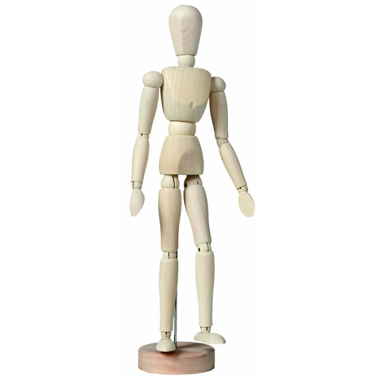 Ledenpop man 30 cm blank hout