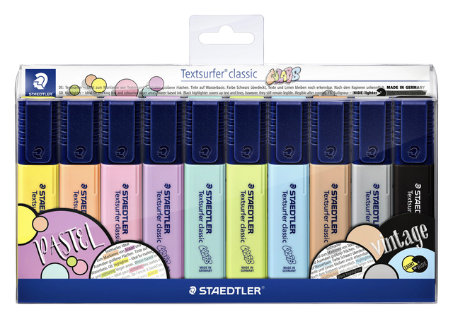 Markeerstift Staedtler 364 Textsurfer vintage en pastel set à 10 stuks assorti