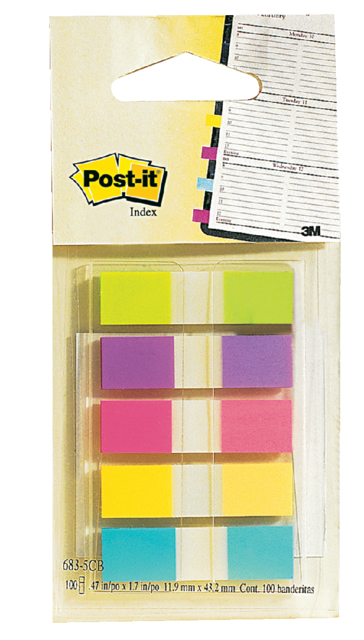 Post-it indextabs 6835CB split flags assorti