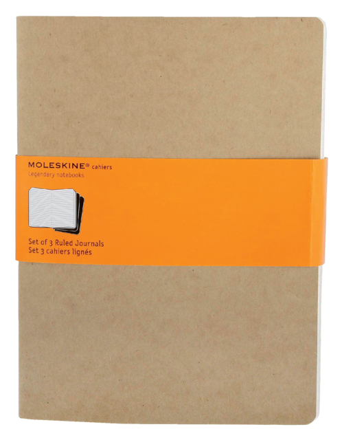 Schrift Moleskine lijn XL 190x250mm kraft pak 3 stuks
