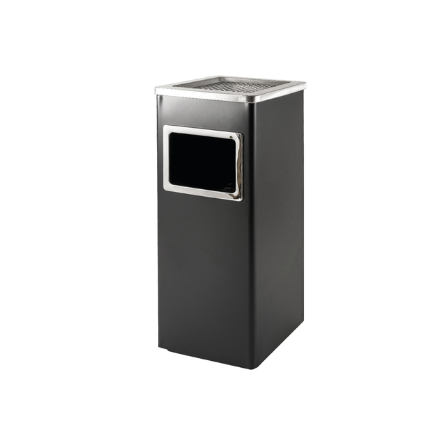 Afvalbak Met Asbak Brasq 16 Liter At600 Zwart