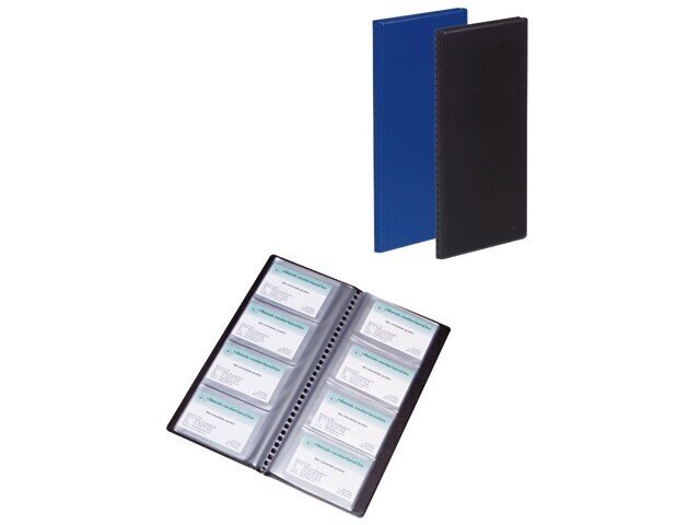 Visitekaartmap Esselte zwart, tbv 128krt