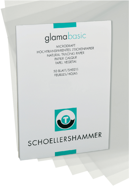 Tekenpapier transparant A4 80/85grs; blok 50vel