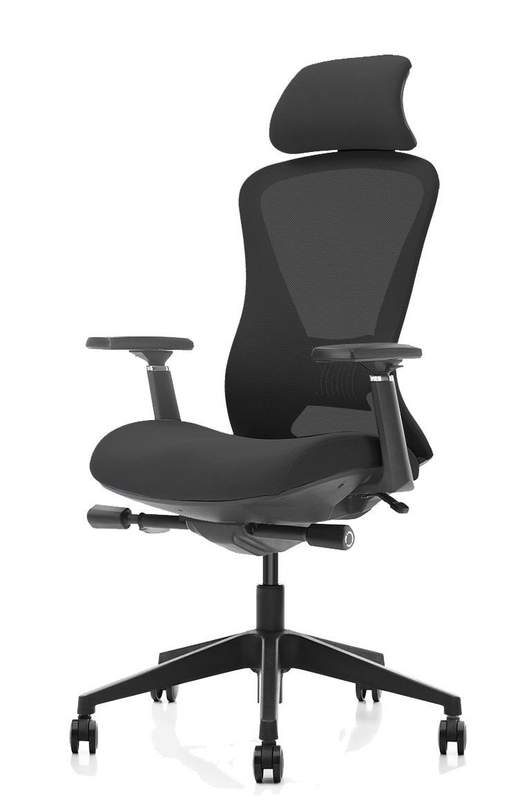 Bureaustoel SB-600, hoge rugleuning met hoofdsteun, kleur zwart