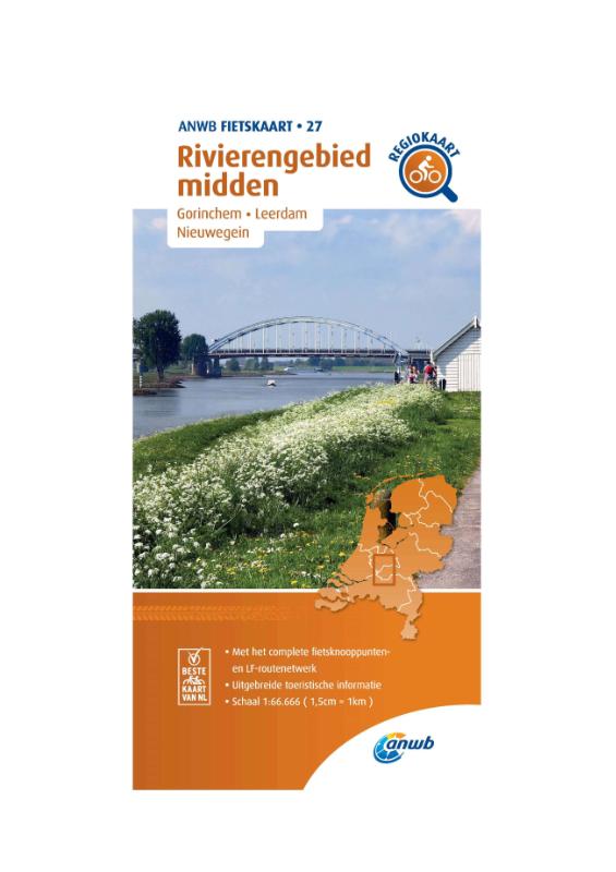 Fietskaart Rivierengebied midden 1:66.666