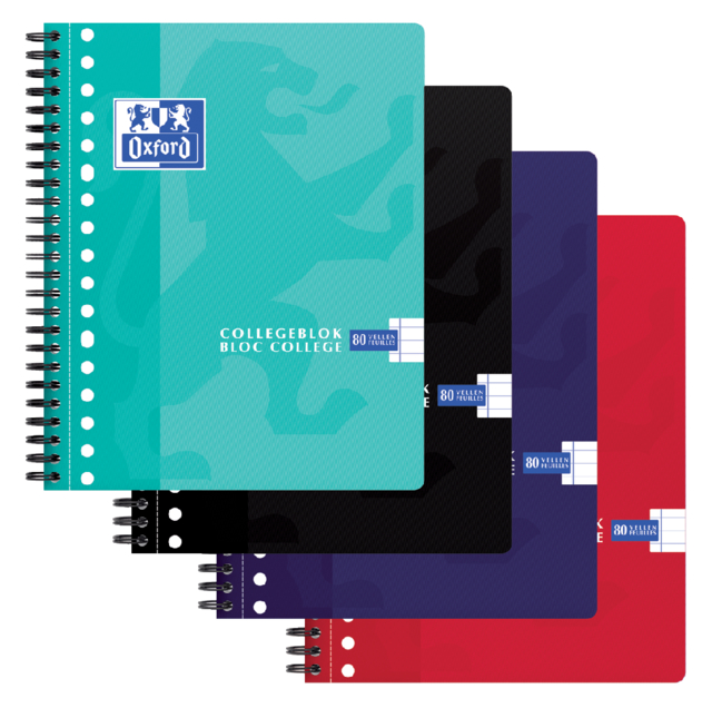 Collegeblok Oxf A5 Lijn + Kantlijn 17gaats 80vel