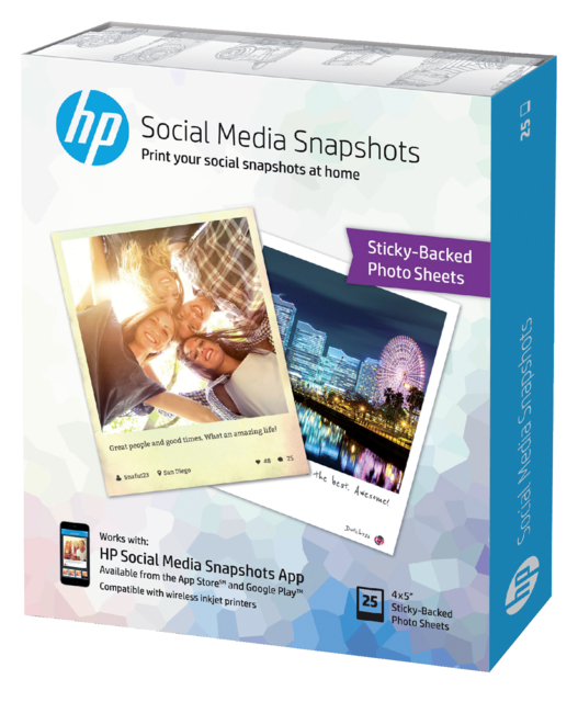 Fotopapier Snapshot HP W2G60A 10x13cm Zelfklevend 265gr