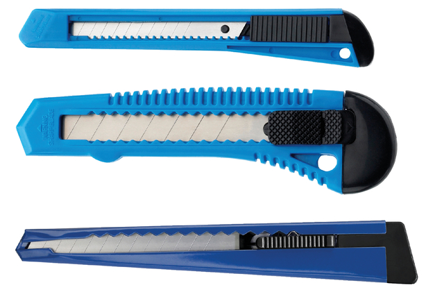 Snijmes Westcott Office 9mm met kunststof houder blauw