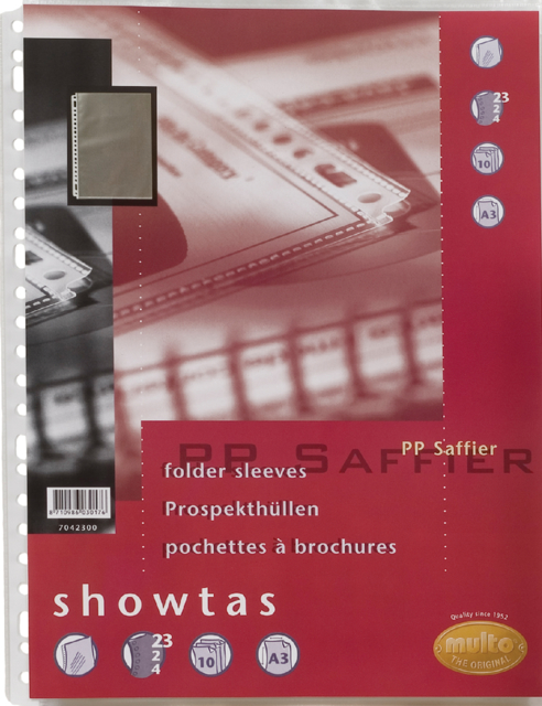 Showtas Multo 23-gaats (7042300) PP 0.08mm A3 pak 10 stuks