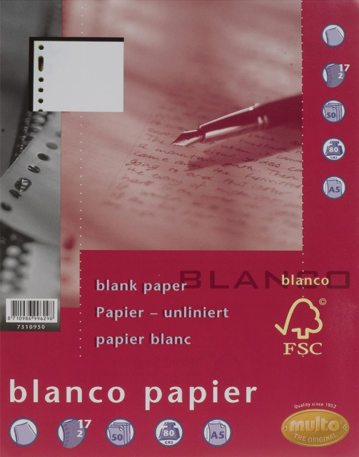 Multo-interieur 17-rings blanko 7310950; pak 50vel