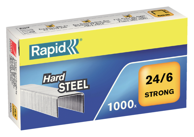 Nietjes 24/6 Rapid/Hotis staal; doosje 1000 stuks