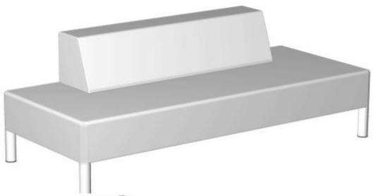 Loungebank Vepa Moi 3-zits, met medium rugleuning links, rechts of midden