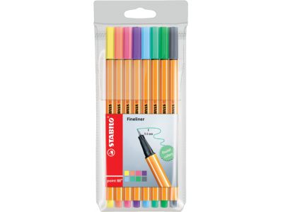 STABILO point 88 - fineliner 0,4 mm - pastel etui 8 kleuren