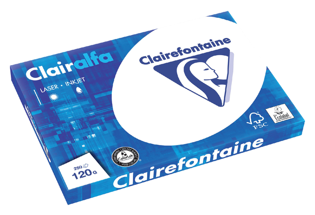 Kopieerpapier A3 120gr Clairfontaine Clairalfa; wit pak 250 vel