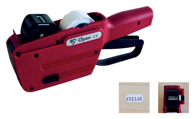 Etiketteertang Open-Data C6 1 Regel 12x26mm