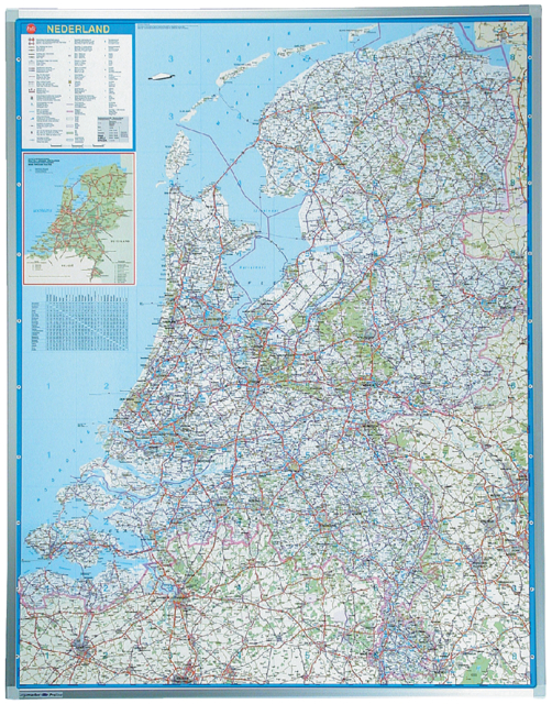 Landkaart Lega Nederland 130x101cm magn. wegenkrt
