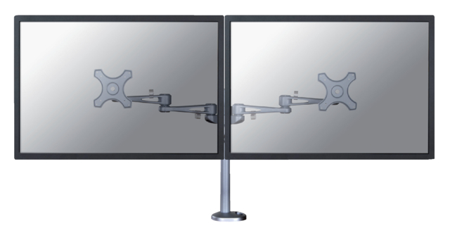 Monitorarm Newstar D935DG 2x10-27" Op Voet Zilvergrijs