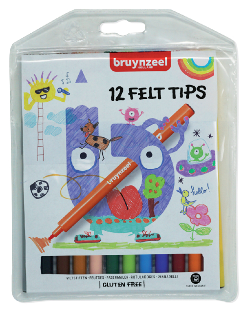 Viltstift Bruynzeel Kids 12 stuks assorti