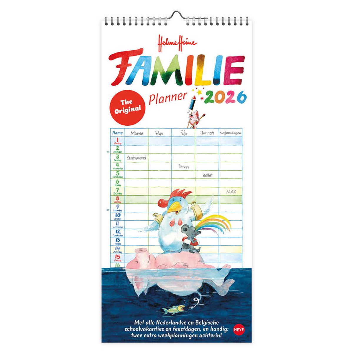 Kalender 2026 Familienotitiekalender Comello