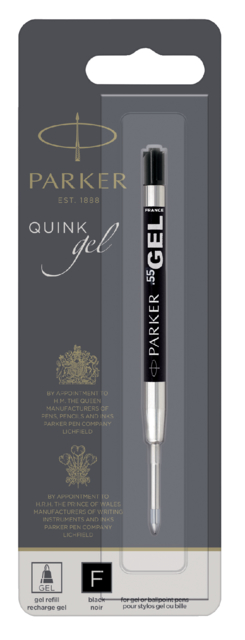 Balpenvulling gel Parker F zwart