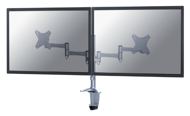 Flatscreenarm Newstar D1330D Klem Voor 2 Schermen Zilver